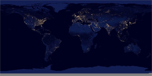 夜晚的地球：NASA航拍世界各大城市夜景图(组图)