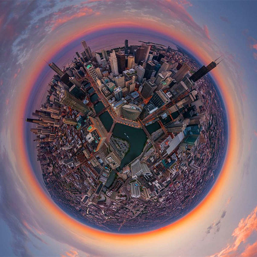芝加哥城市航拍3D全景图