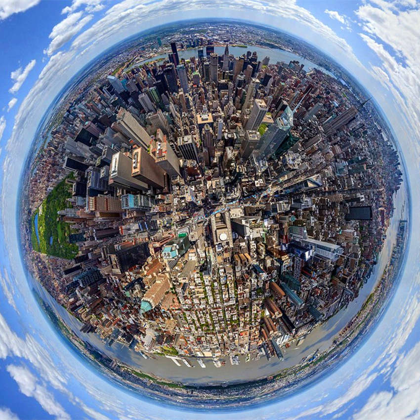纽约曼哈顿3D城市航拍图